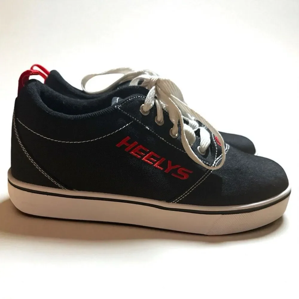 Heelys Pro 20 GR8 Roller Shoes Youth 6 Black Red Skate Sneakers Wheels Installed